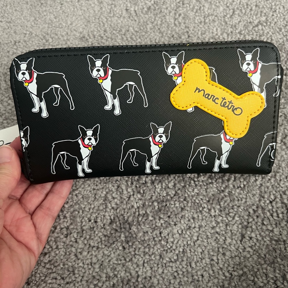 Marc Tetro Boston Terrier Zip Around Wallet NWT